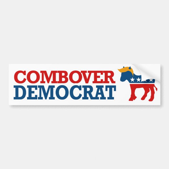 Autocollant De Voiture Combover Démocrate --.png (Devant)