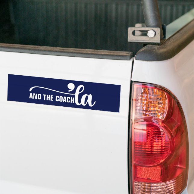 Autocollant De Voiture Comma la & Coach | Kamala Harris Coach Blue (Sur camion)