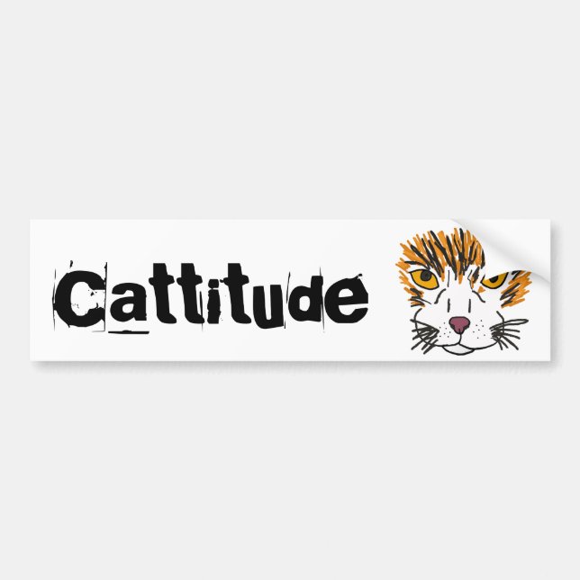 Autocollant De Voiture COMME l'adhésif pour pare-chocs drôle de Cattitude (Devant)