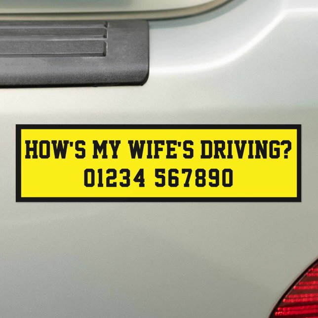 Autocollant De Voiture Comment ma femme conduit-elle ? Drôle (Créateur téléchargé)