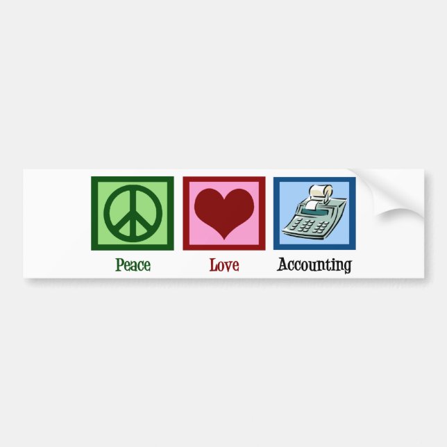 Autocollant De Voiture Comptabilité de l'amour pour la paix (Devant)