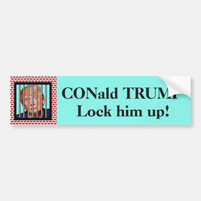 Autocollant De Voiture "CONald TRUMP. Verrouillez-le !" et Trump en priso (Devant)