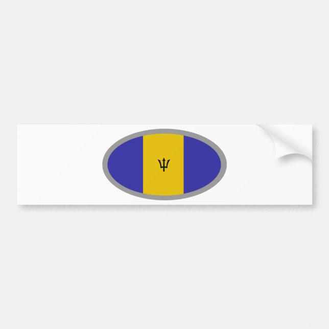 Autocollant De Voiture Conception de drapeau des Barbade ! (Devant)