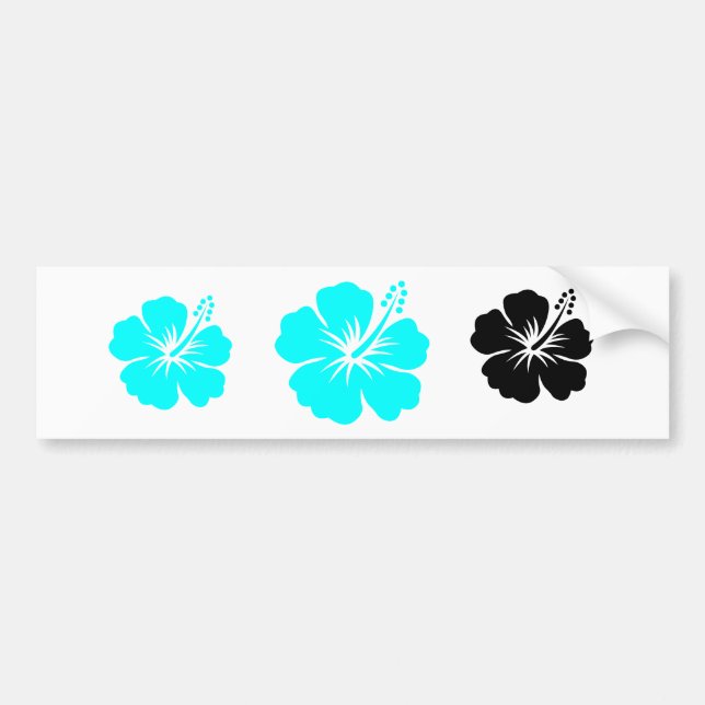 Autocollant De Voiture Conception de fleur de ketmie d'Aqua (Devant)