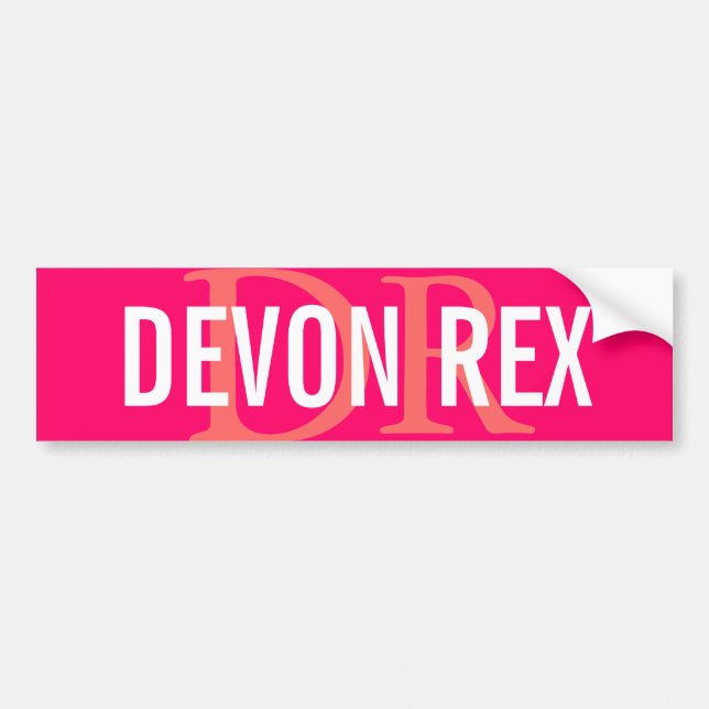 Autocollant De Voiture Conception de monogramme de chat de Devon Rex (Devant)