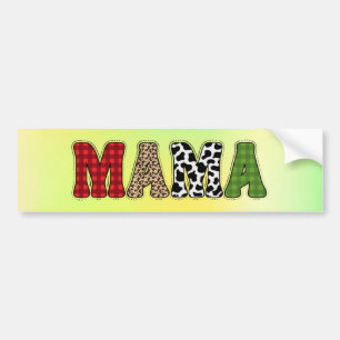 Autocollant De Voiture Conception de motif à carreaux de Mama Noël