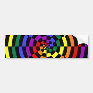 Autocollant De Voiture Conception de spirale arc-en-ciel cassée