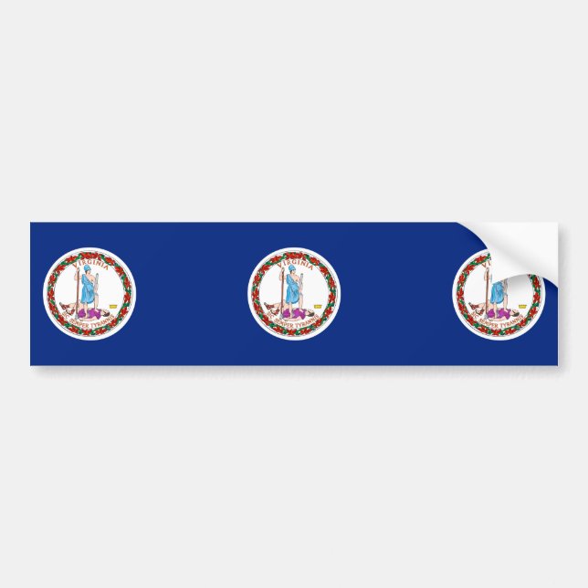 Autocollant De Voiture Conception du drapeau de l'État de Virginie (Devant)