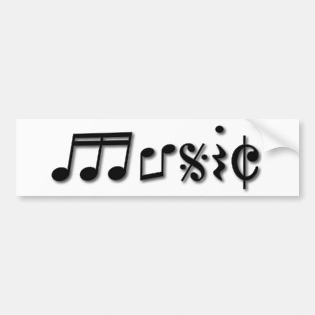 Autocollant De Voiture Conception du texte de musique (Devant)