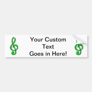 Autocollant De Voiture Conception graphique de clef triple vert clair