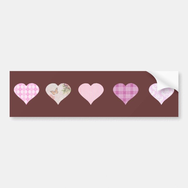 Autocollant De Voiture Conception rose de coeur d'amour - brun chocolat (Devant)