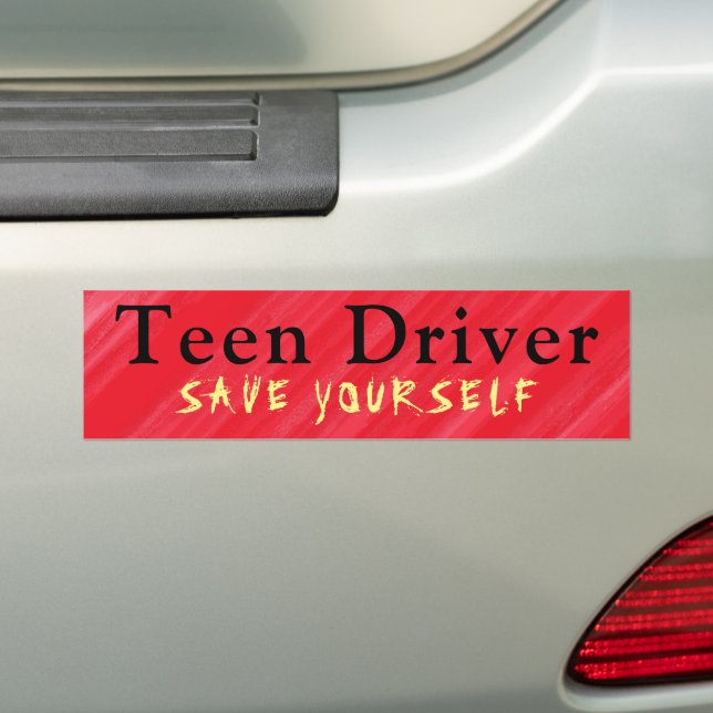 Autocollant De Voiture Conducteur Ado Sauvez-vous humoristique (En voiture)