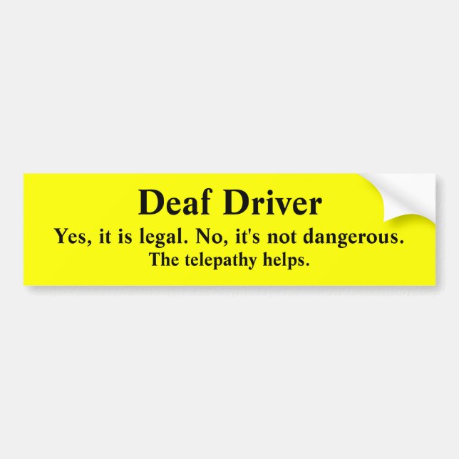 Autocollant De Voiture Conducteur sourd télépathique (Devant)