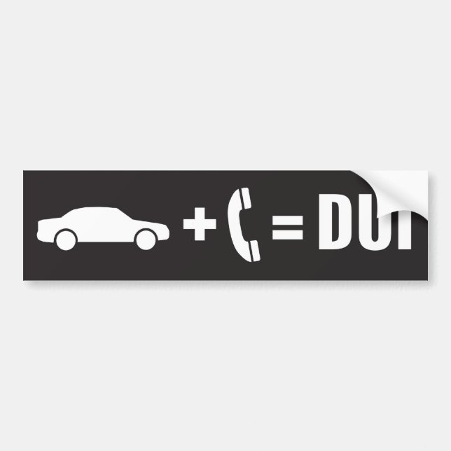 Autocollant De Voiture Conduire sous l'influence d'un téléphone portable (Devant)
