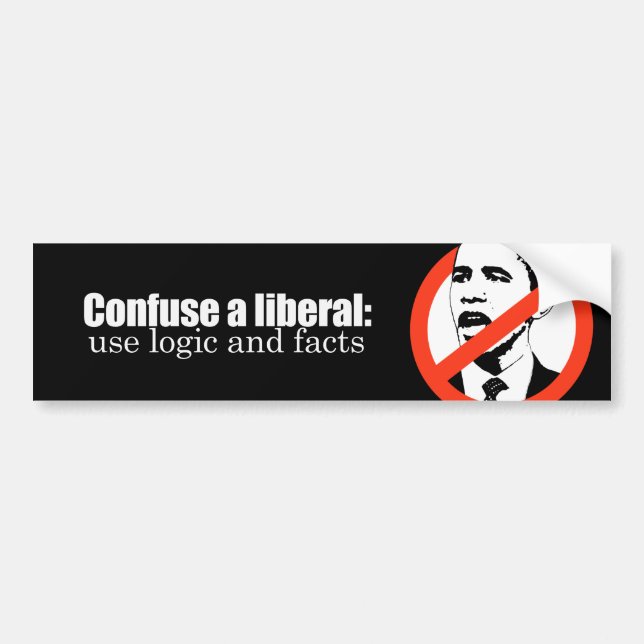 Autocollant De Voiture Confondez un Bumpersticker libéral (Devant)
