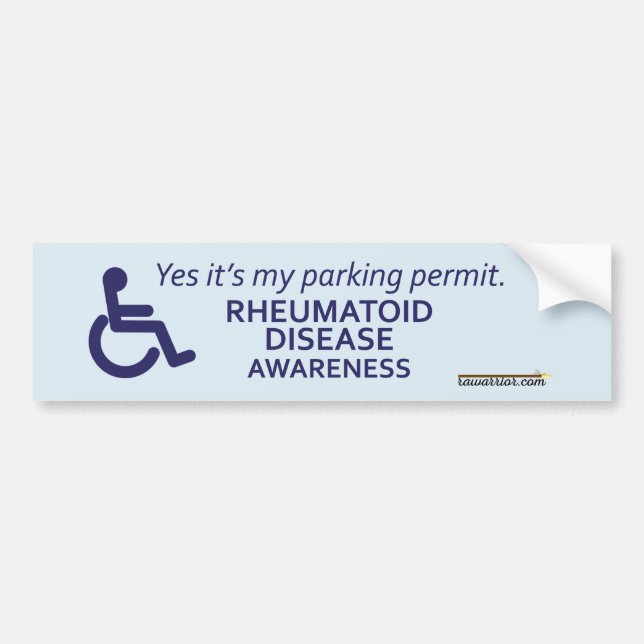 Autocollant De Voiture Conscience de rhumatisme articulaire - incapacité (Devant)