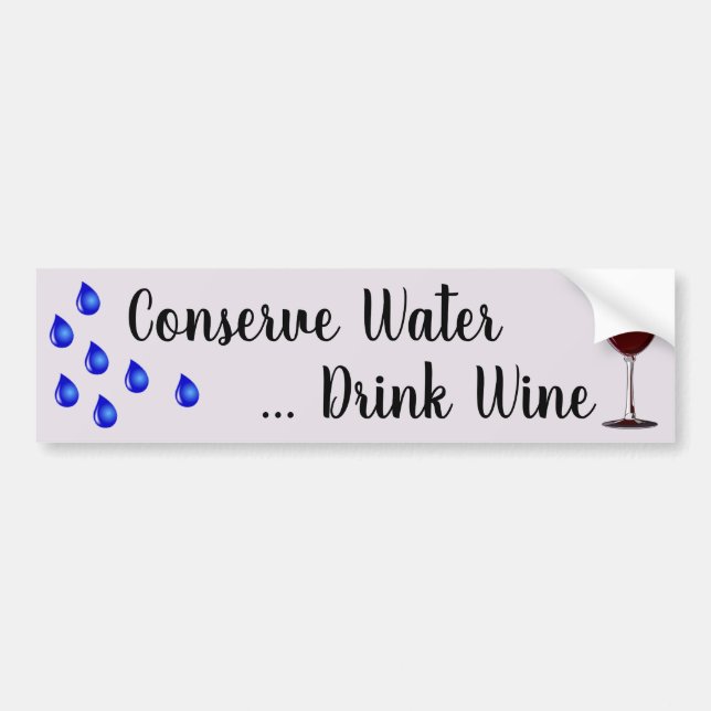 Autocollant De Voiture Conserver l'eau ... Vin à boire  (Devant)