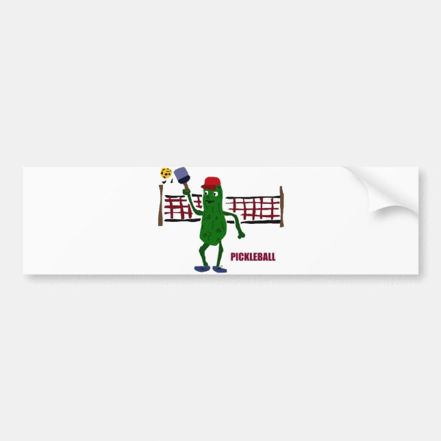 Autocollant De Voiture Conserves au vinaigre drôles jouant Pickleball (Devant)