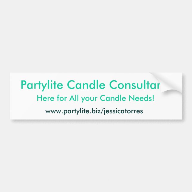 Autocollant De Voiture Consultant en matière de bougie de Partylite, ici (Devant)