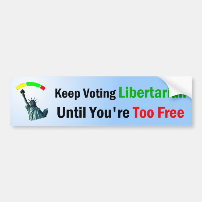 Autocollant De Voiture Continuez à voter le libertaire (Devant)
