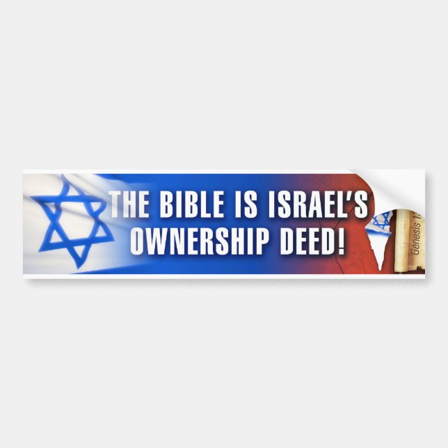 Autocollant De Voiture Contrat de la propriété de l'Israël (Devant)