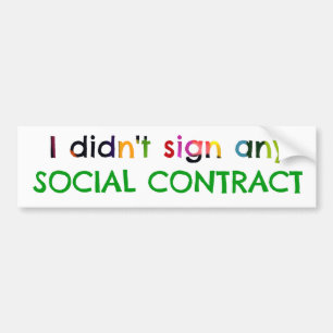 Autocollant De Voiture Contrat social ?