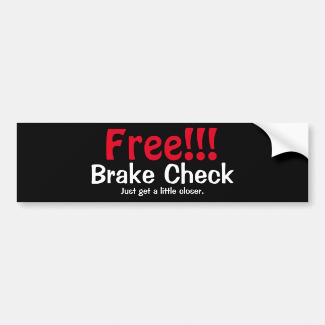 Autocollant De Voiture Contrôle de frein gratuit (Devant)