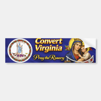 Autocollant De Voiture Convert Virginia! Pray the Rosary