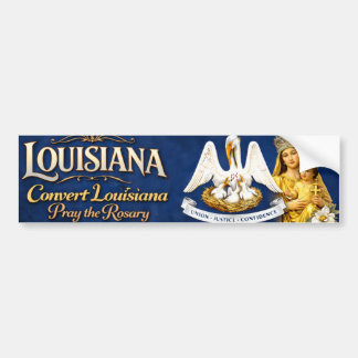 Autocollant De Voiture Convertissez la Louisiane .. Priez le Rosaire