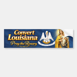 Autocollant De Voiture Convertissez la Louisiane .. Priez le Rosaire