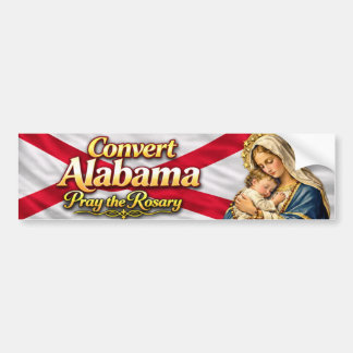 Autocollant De Voiture Convertissez l'Alabama ! Priez le Rosaire