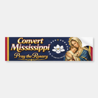 Autocollant De Voiture Convertissez Mississippi. Priez le Rosaire