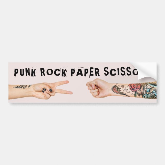 Autocollant De Voiture Cool de ciseaux de papier Punk Rock (Devant)