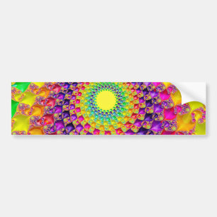 Autocollant De Voiture Cool Trippy Hippie psychédélique Abstrait Fractal