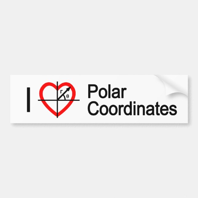 Autocollant De Voiture Coordonnées polaires du coeur (Devant)