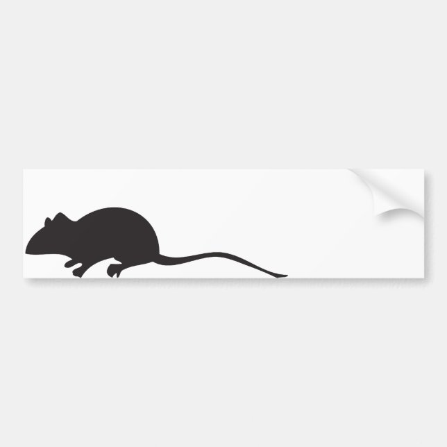 Autocollant De Voiture Copie noire et blanche de souris de silhouette (Devant)