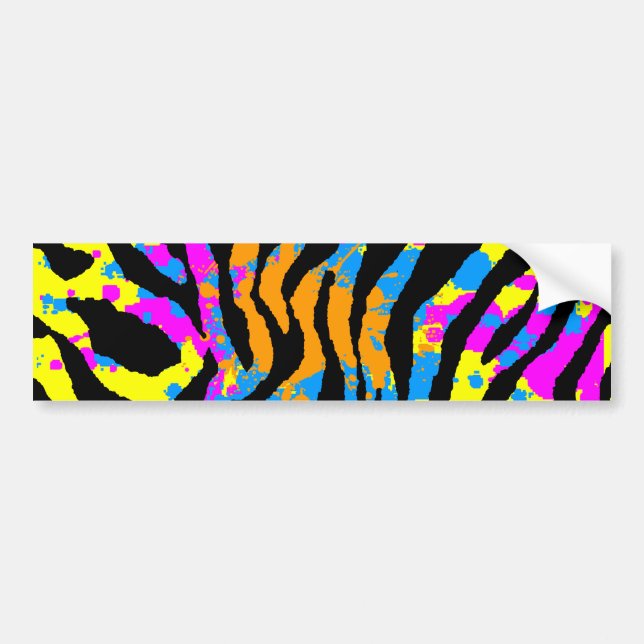 Autocollant De Voiture Corey Tiger 80s Splatter Paint Tiger Stripes (Devant)