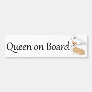 Autocollant De Voiture Corgi Queen à bord