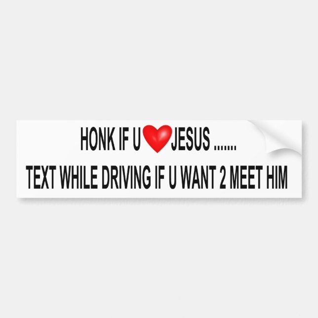 Autocollant De Voiture Cornez si amour Jésus d'u (Devant)