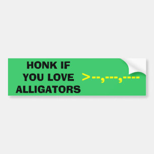 AUTOCOLLANT DE VOITURE CORNEZ SI VOUS AIMEZ DES ALLIGATORS, >--,---,----