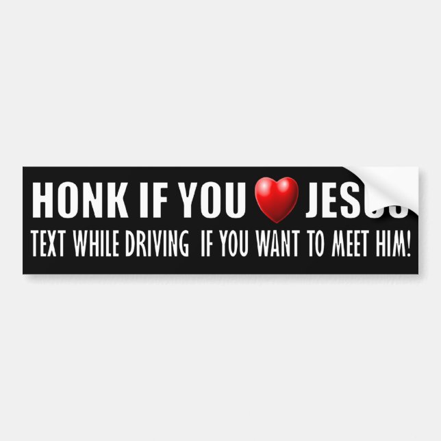 Autocollant De Voiture Cornez si vous aimez Jésus (Devant)
