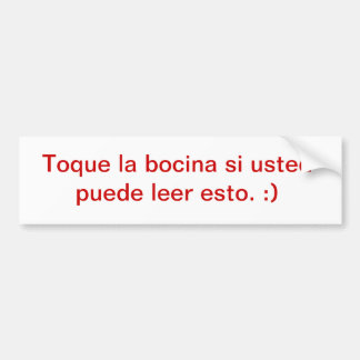 Autocollant De Voiture Cornez si vous pouvez lire ceci :) (Espagnol)