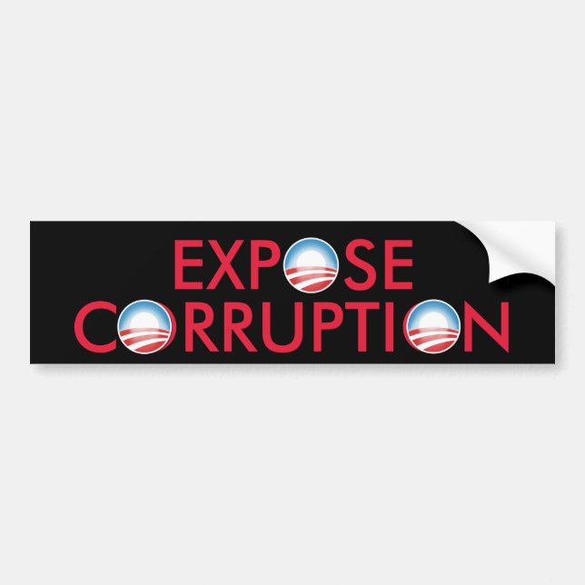 Autocollant De Voiture Corruption d'Obama d'exposition (Devant)