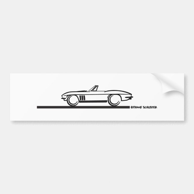 Autocollant De Voiture Corvette convertible 1965 (Devant)
