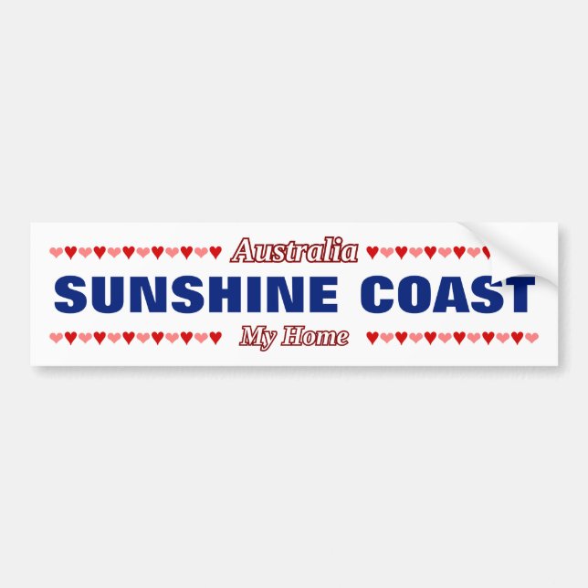 Autocollant De Voiture CÔTE DU SOLEIL - Ma maison - Australie;Cœurs (Devant)
