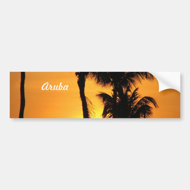 Autocollant De Voiture Coucher du soleil d'Aruba (Devant)
