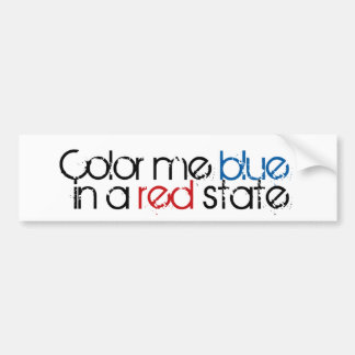 Autocollant De Voiture Couleur moi bleu dans un état rouge