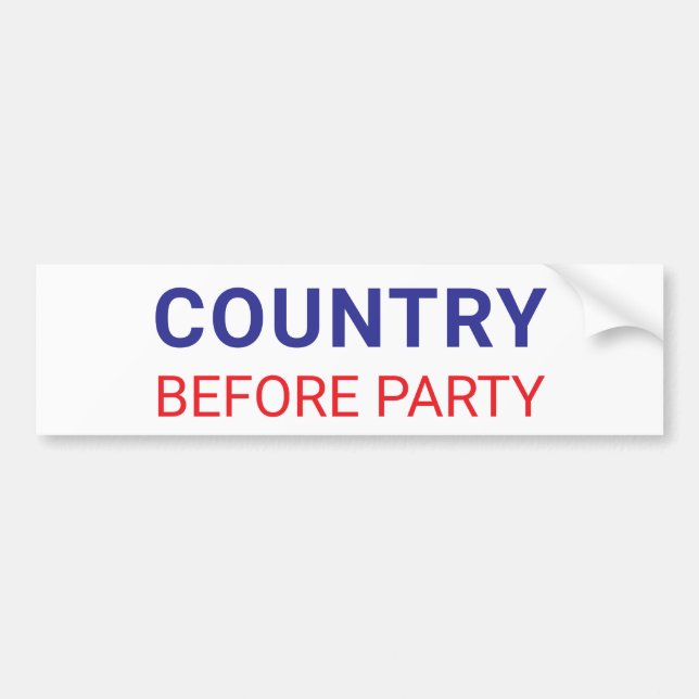 Autocollant De Voiture Country Before Party Political  (Devant)