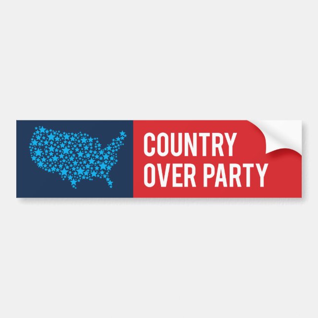 Autocollant De Voiture Country Over Party / Républicain pour Joe Biden (Devant)