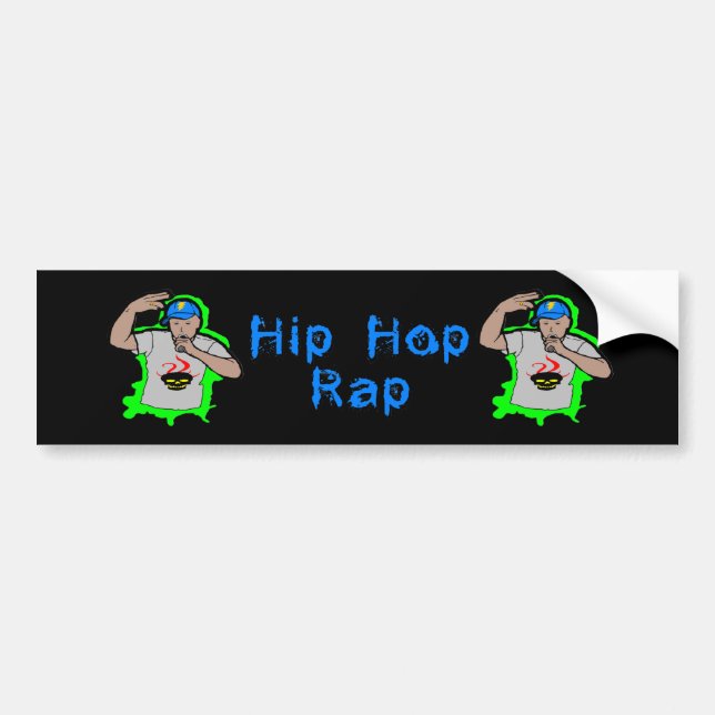 Autocollant De Voiture Coup sec et dur 1 de hip hop (Devant)